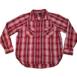 Wrangler Retro Western Shirt Mens Medium Plaid Cotton Button Up Long Sleeve